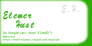 elemer hust business card